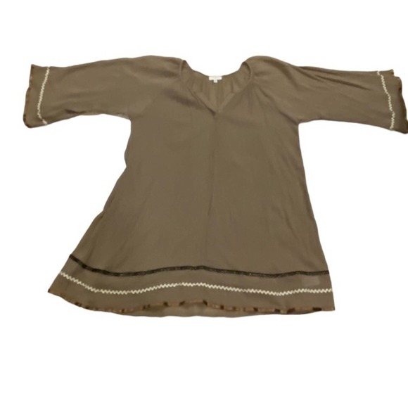Umgee Dress Flowy Stylish Sheer Brown Size Medium - Picture 4 of 6